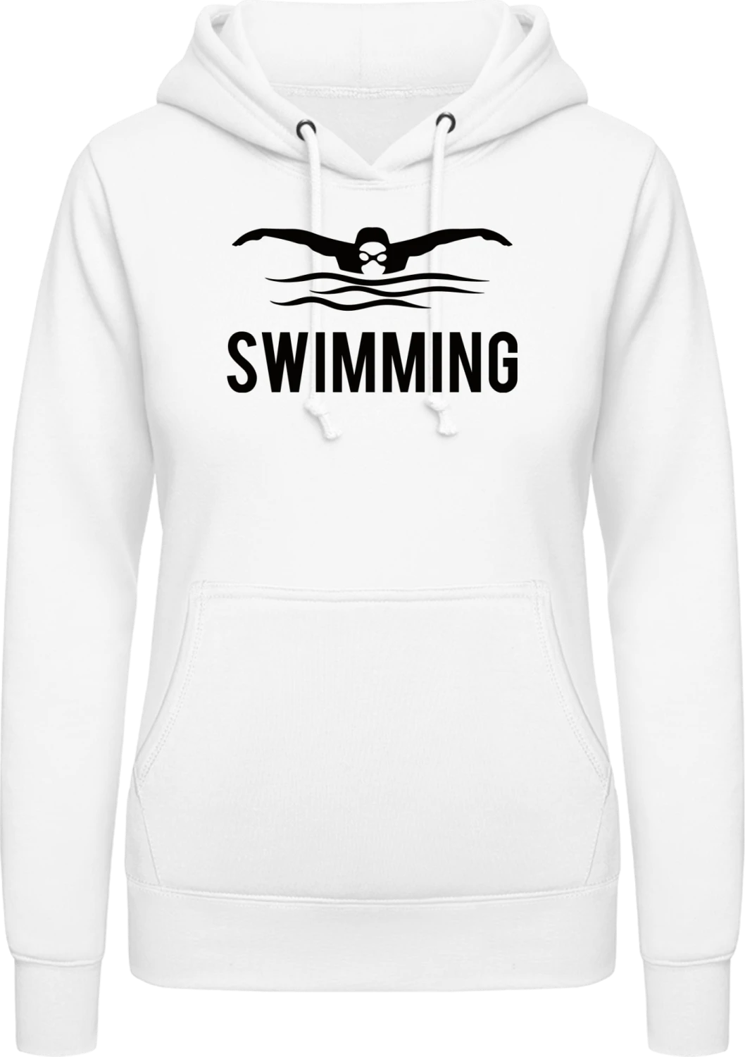 schwimmen Silhouette - Arctic white AWDis ladies hoodie - Front