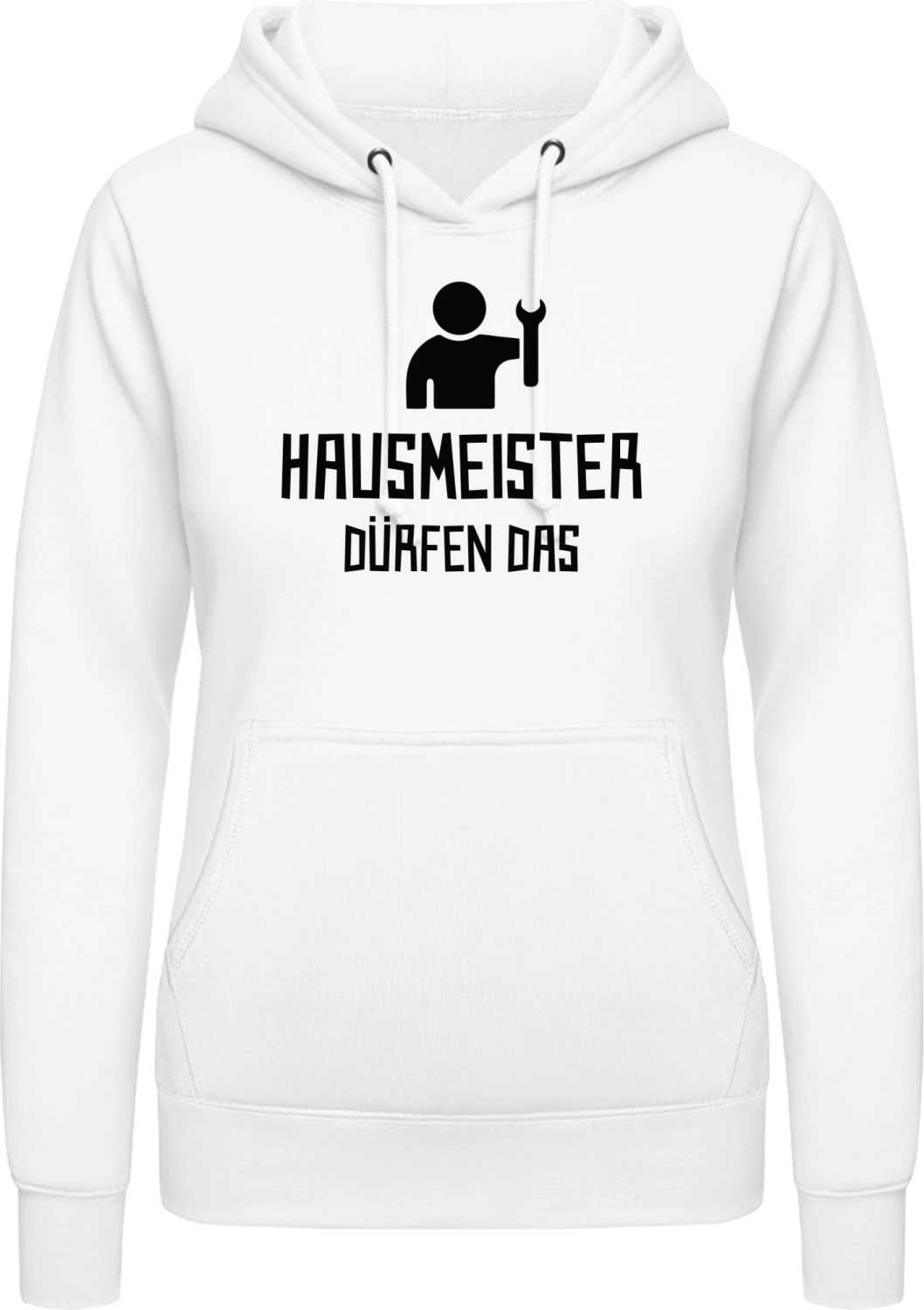 Hausmeister dürfen das - Arctic white AWDis ladies hoodie - Front