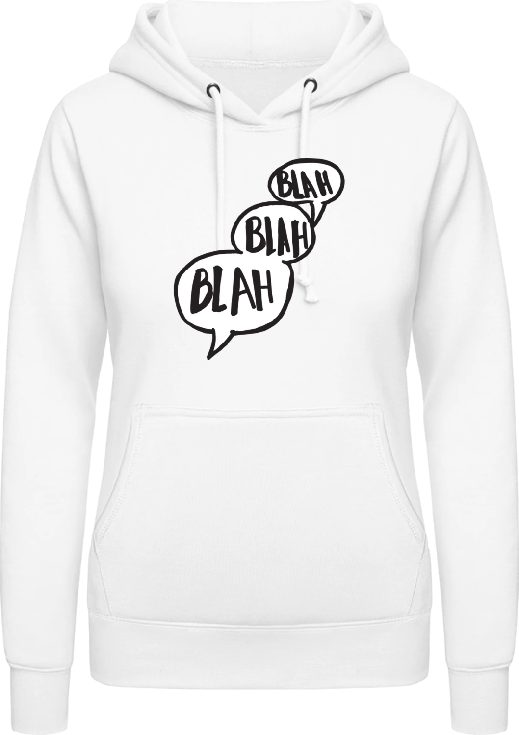 Blah Blah Bla - Arctic white AWDis ladies hoodie - Front