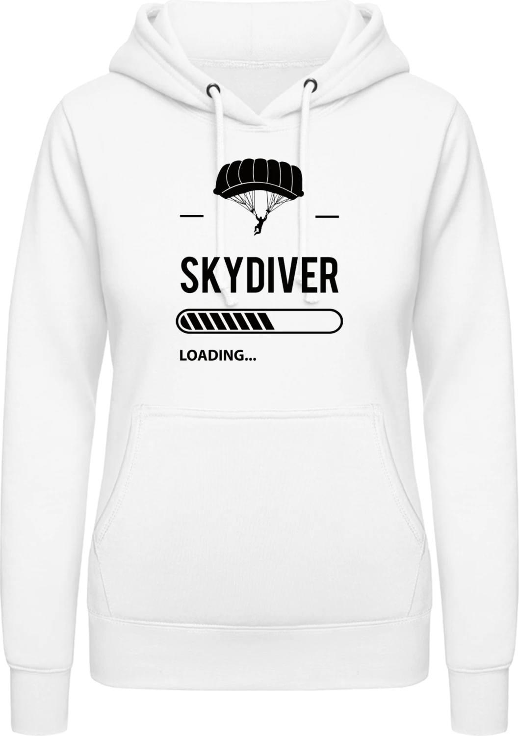 Skydiver Loading - Arctic white AWDis ladies hoodie - Front