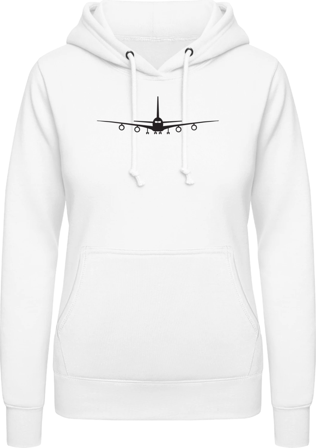 Airplane Landing - Arctic white AWDis ladies hoodie - Front