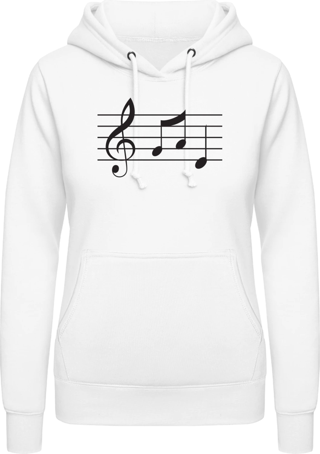 Music Notes Classic - Arctic white AWDis ladies hoodie - Front