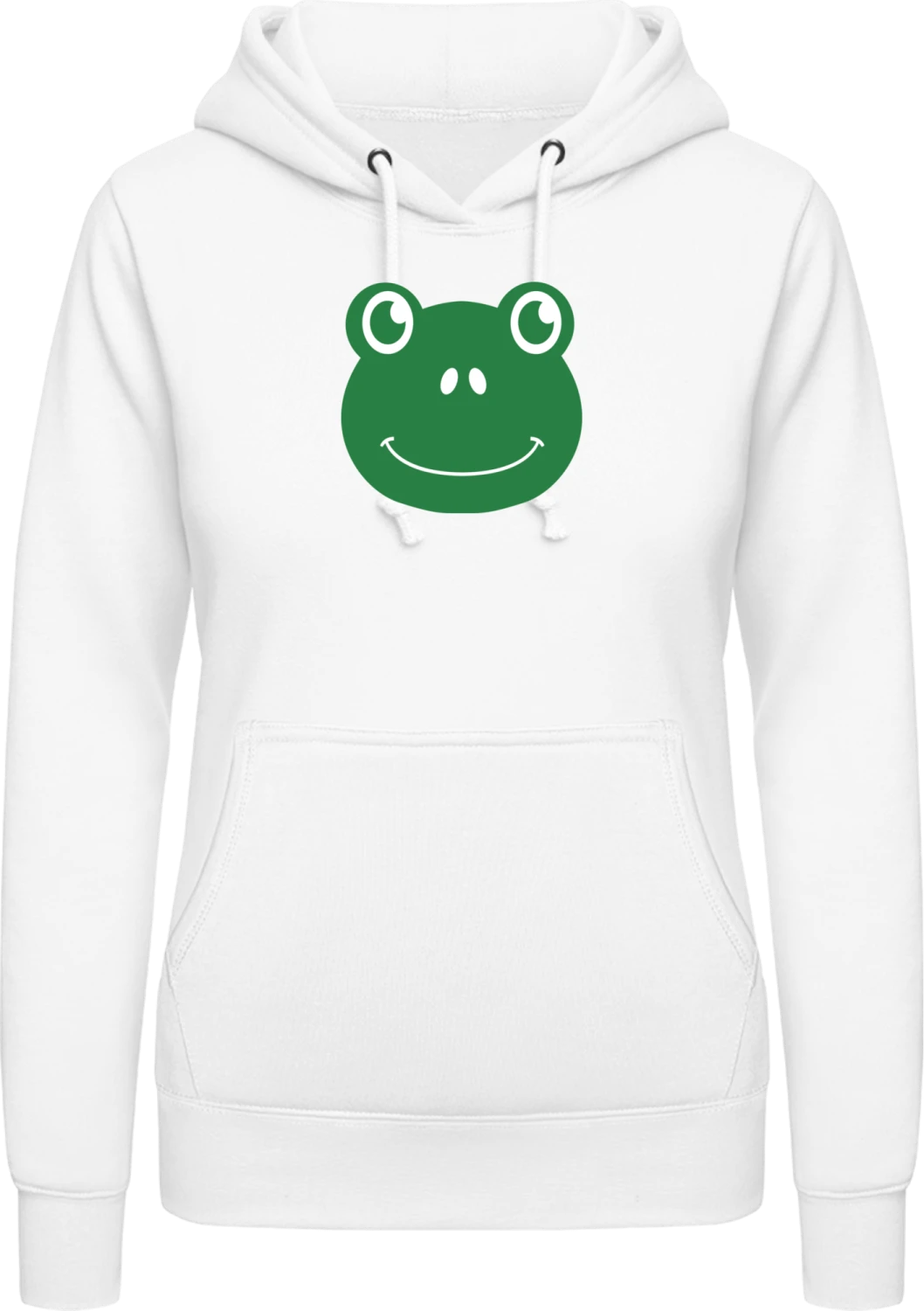 Frosch Comic - Arctic white AWDis ladies hoodie - Front