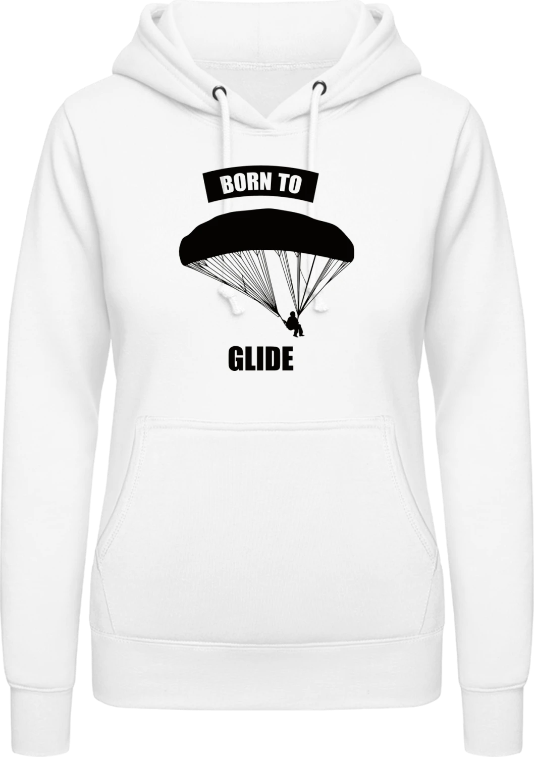 Born To Glide - Arctic white AWDis ladies hoodie - Front