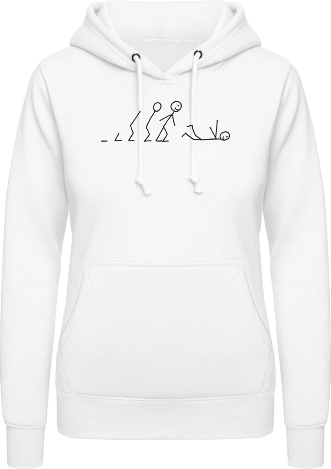 Funny Evolution - Arctic white AWDis ladies hoodie - Front