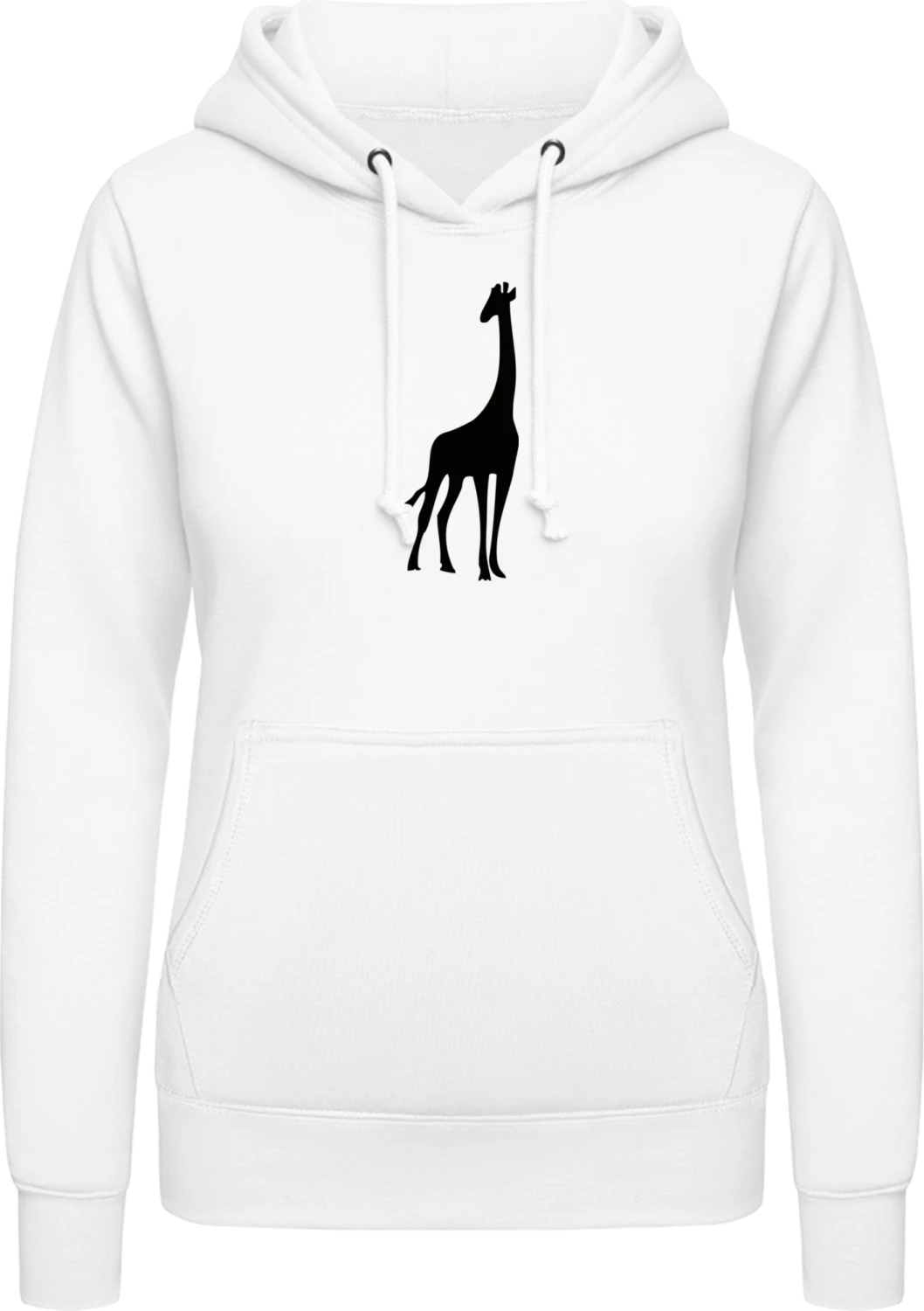 Giraffe - Arctic white AWDis ladies hoodie - Front