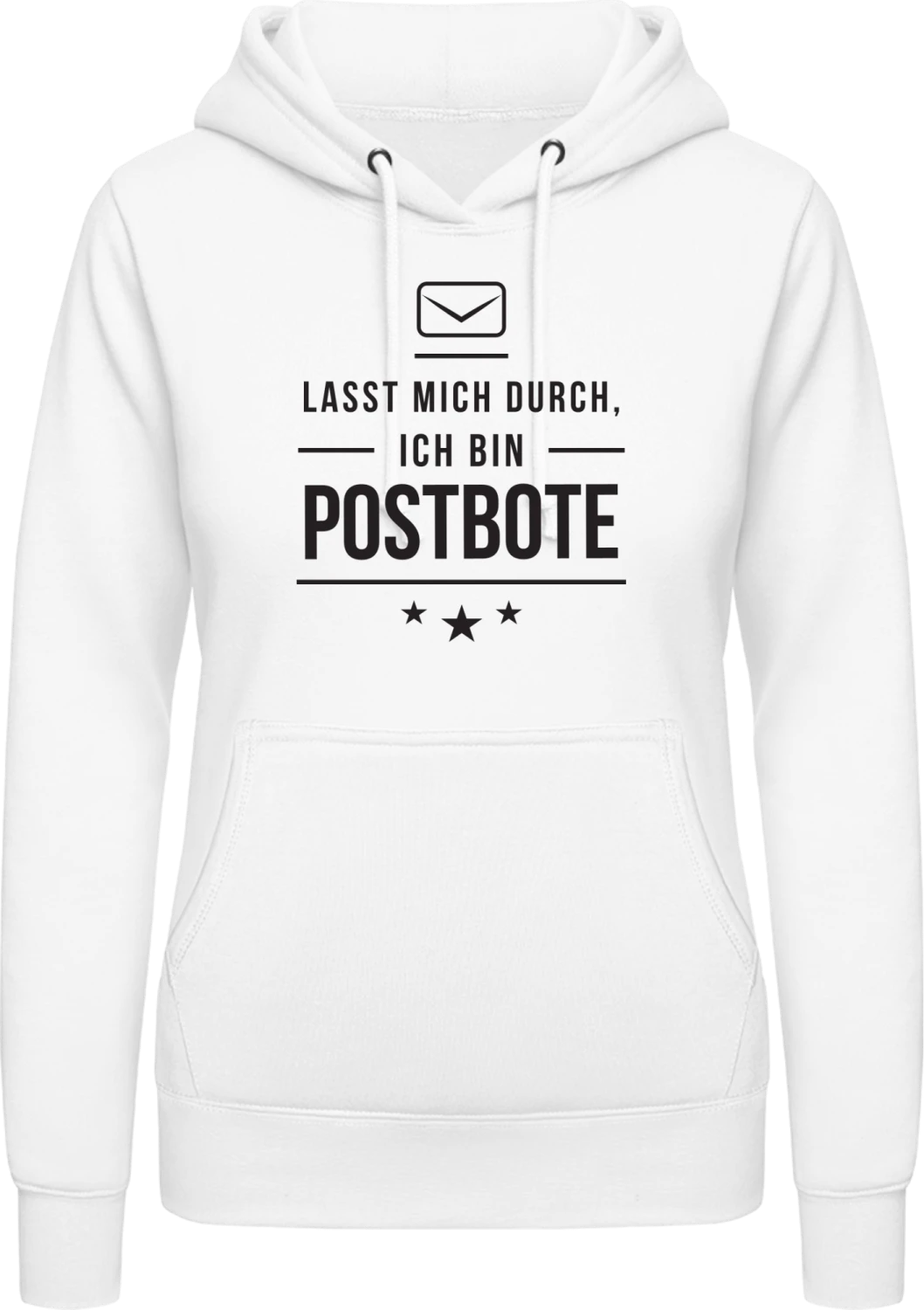 Lasst mich durch ich bin Postbote - Arctic white AWDis ladies hoodie - Front