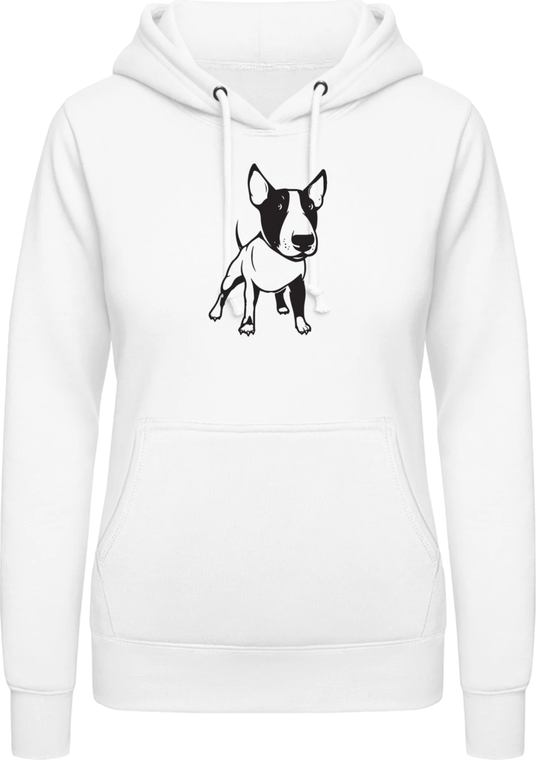 Dog Bull Terrier - Arctic white AWDis ladies hoodie - Front