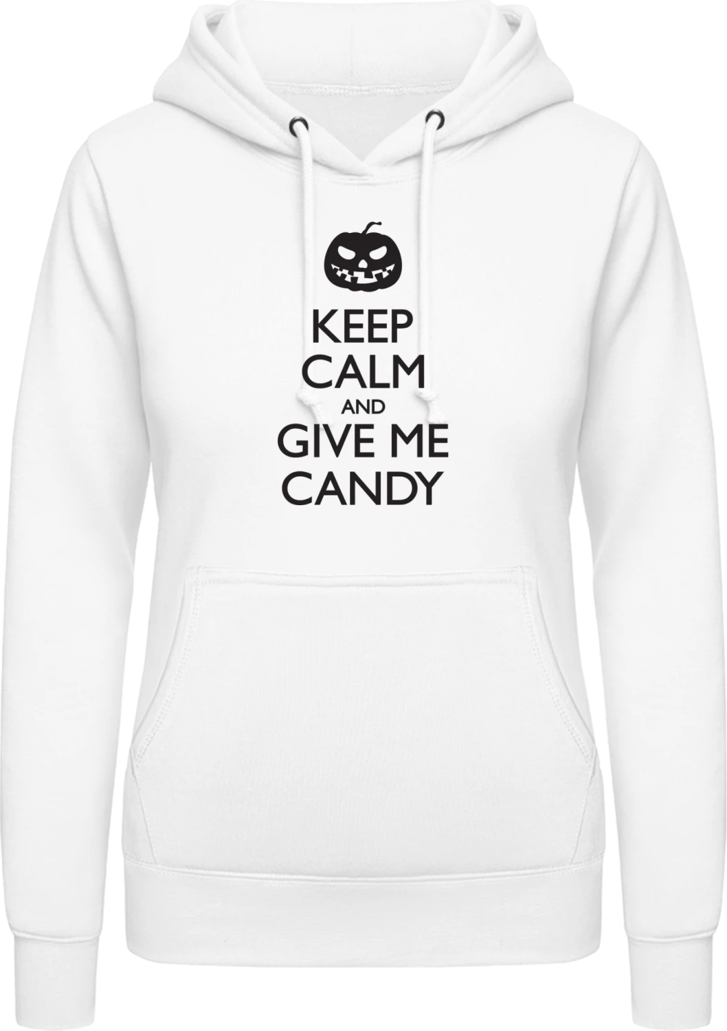 Keep Calm And Give Me Candy - Arctic white AWDis ladies hoodie - Front