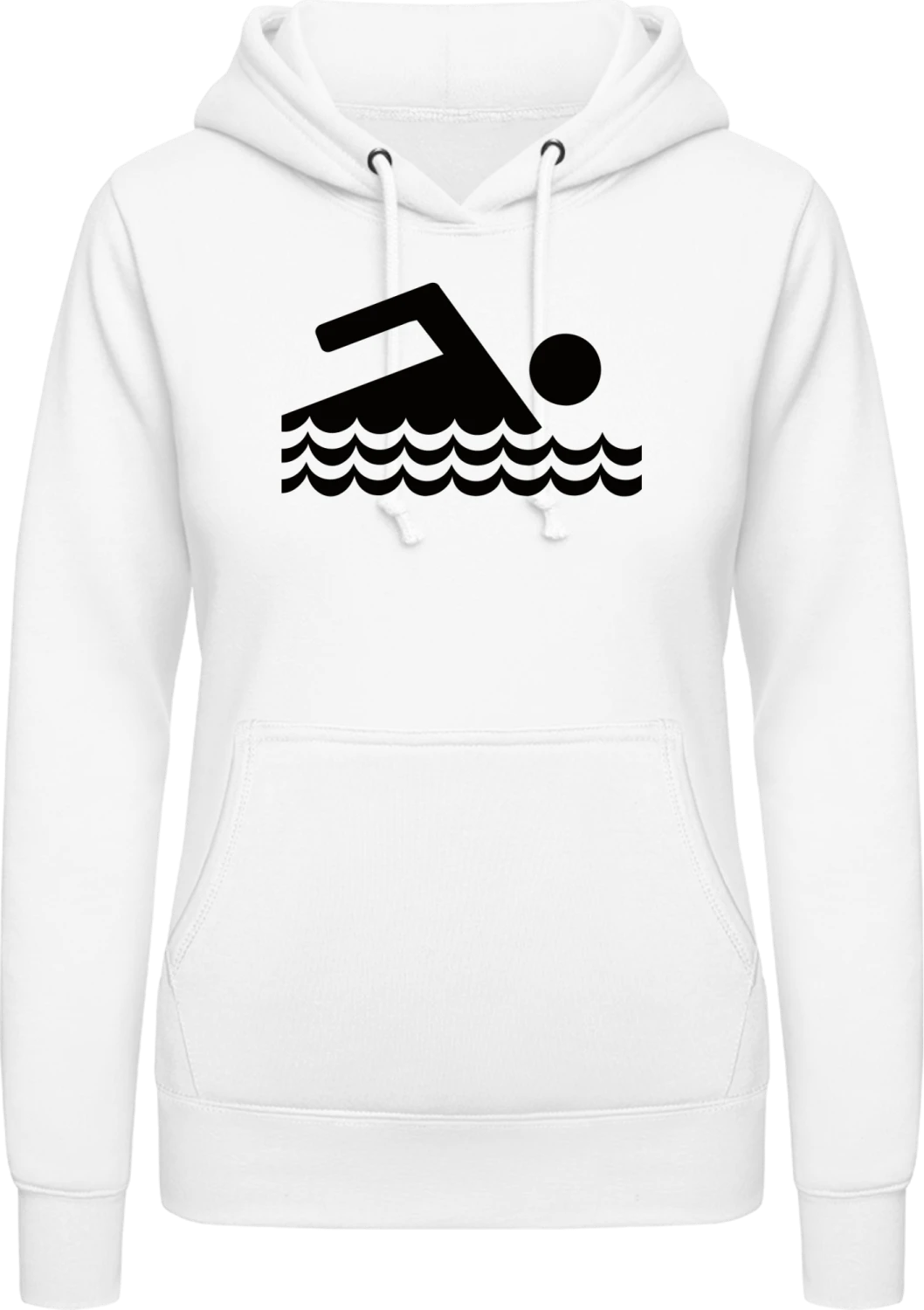 Schwimmen - Arctic white AWDis ladies hoodie - Front