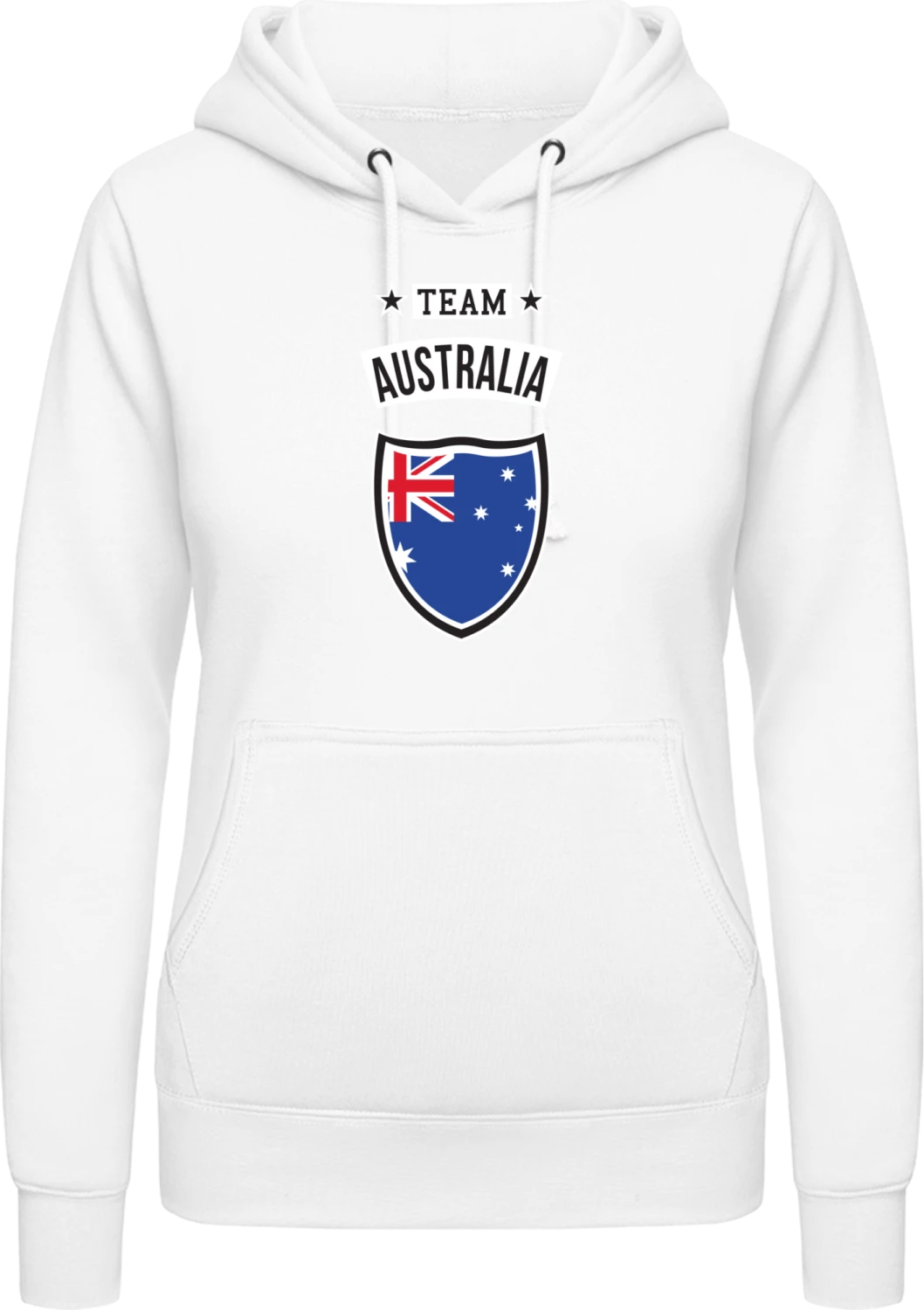 Team Australia - Arctic white AWDis ladies hoodie - Front