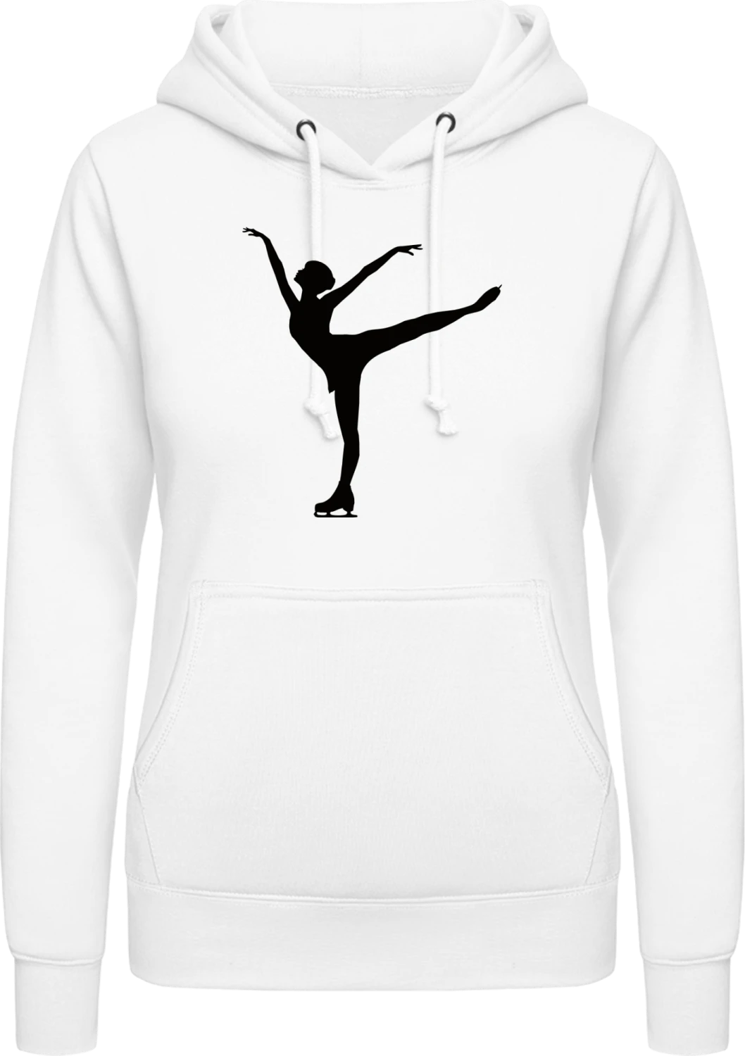 Ice Skater Silhouette - Arctic white AWDis ladies hoodie - Front