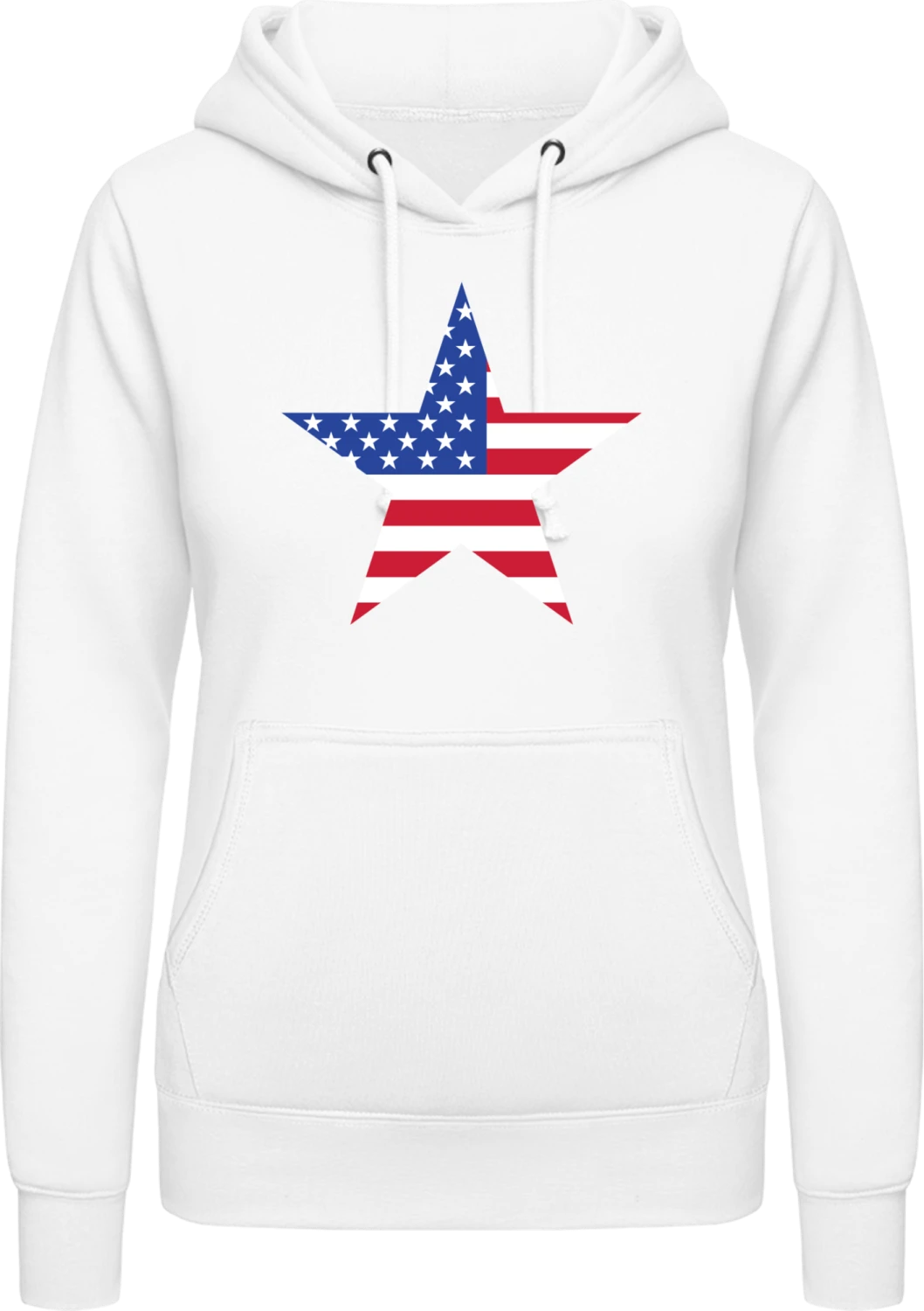 American Star - Arctic white AWDis ladies hoodie - Front