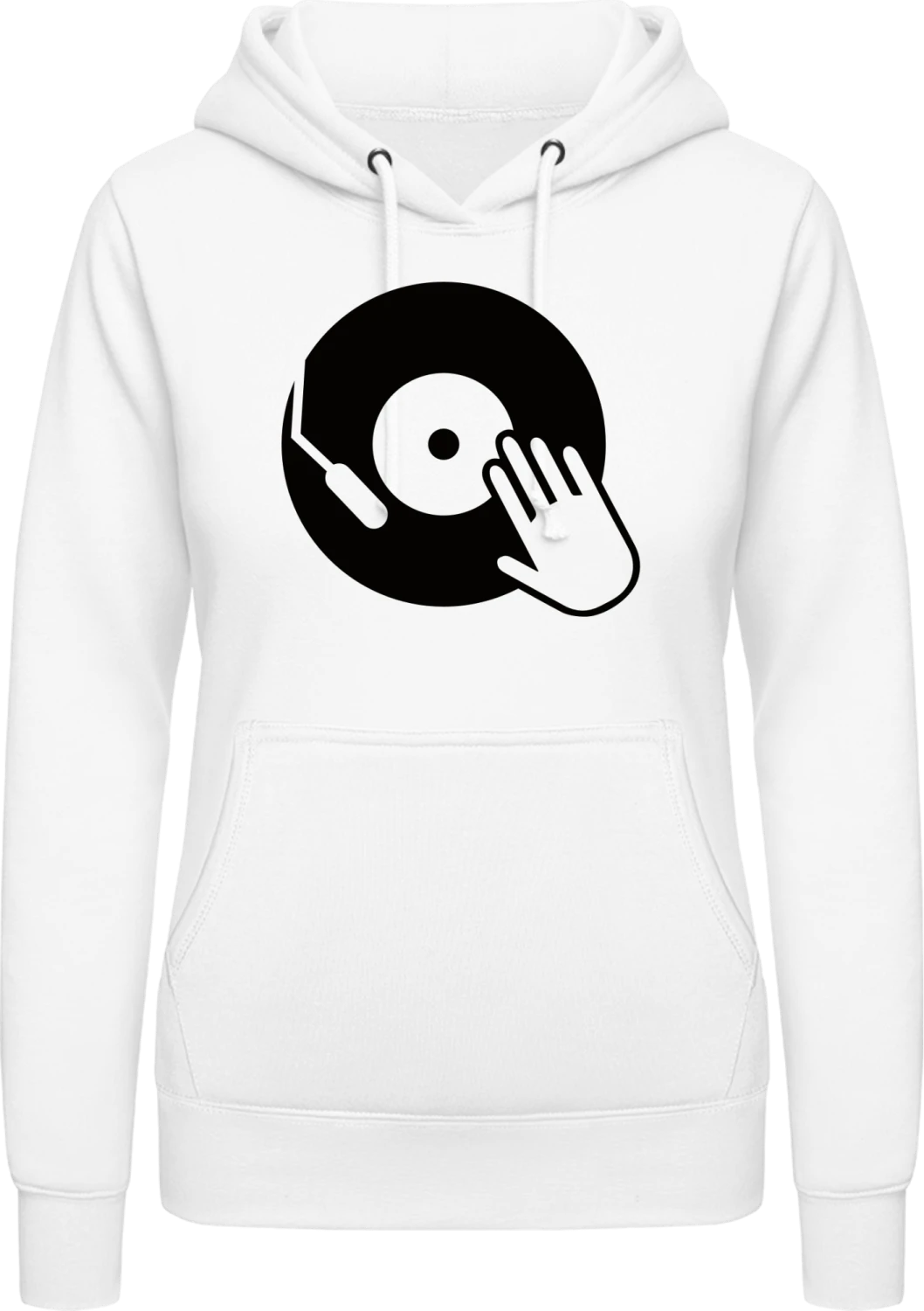 DJ Vinyl Turntable - Arctic white AWDis ladies hoodie - Front