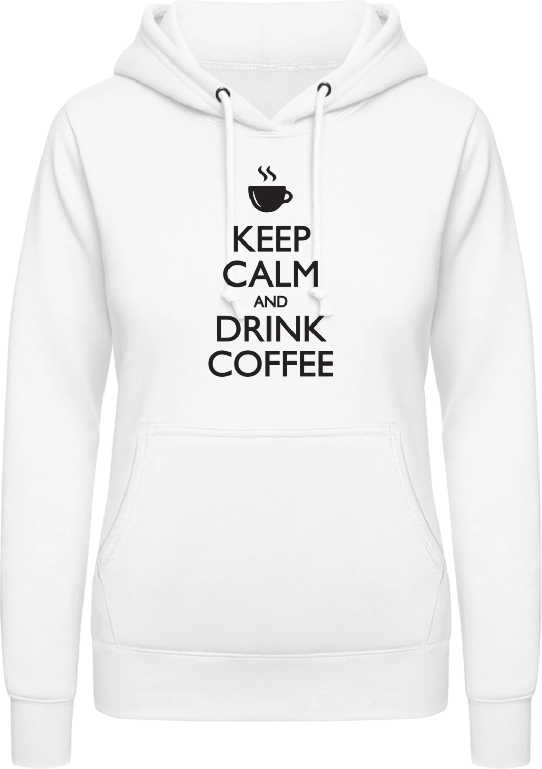 Keep Calm and drink Coffe - Arctic white AWDis ladies hoodie - Front