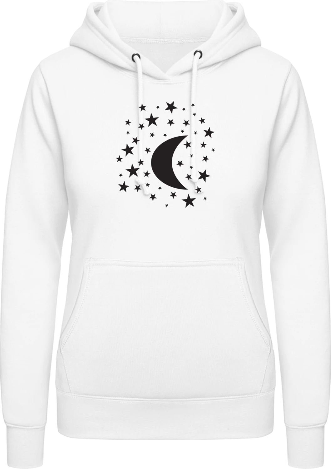 Mond und Sterne - Arctic white AWDis ladies hoodie - Front