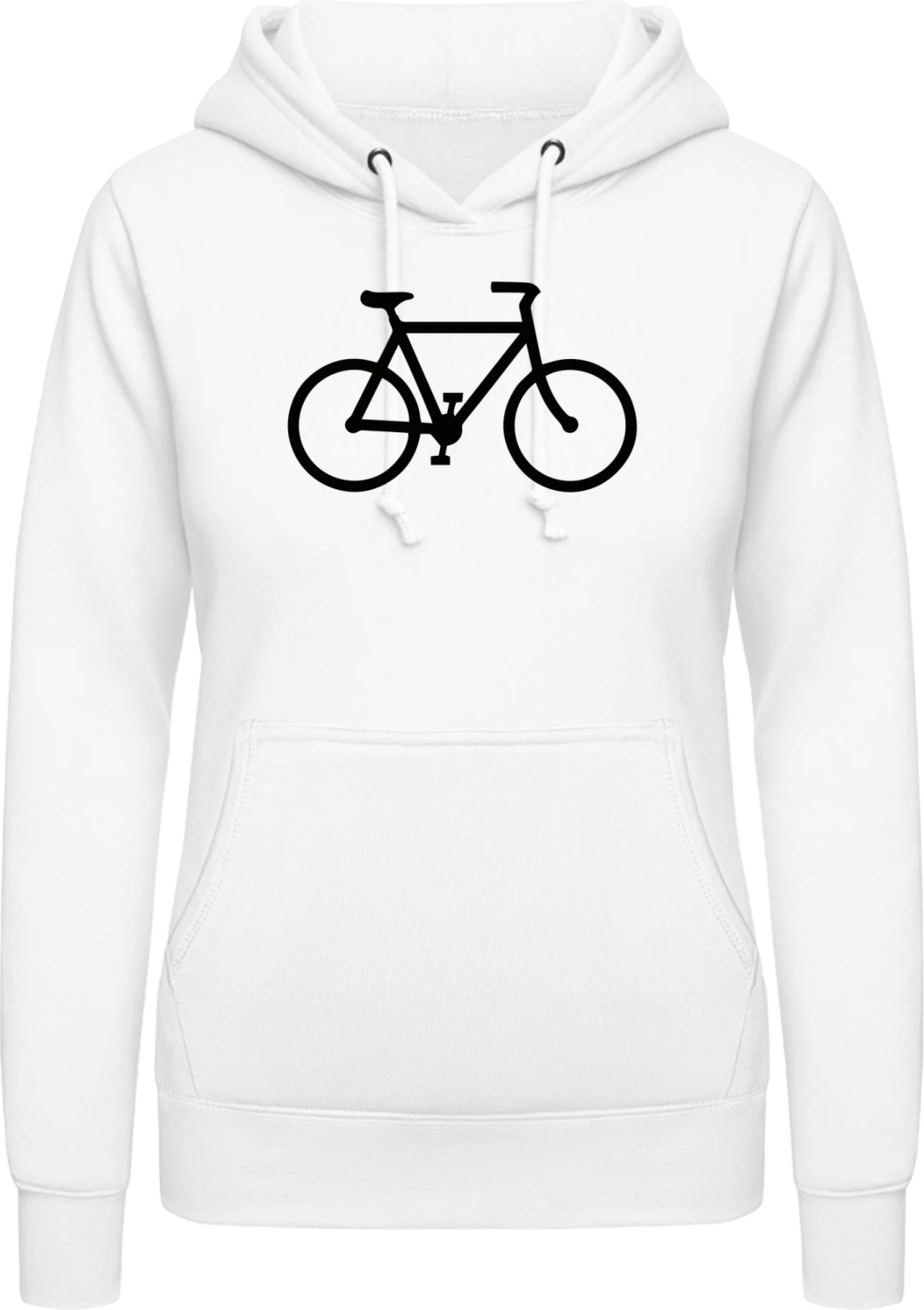 Bicycle Logo - Arctic white AWDis ladies hoodie - Front