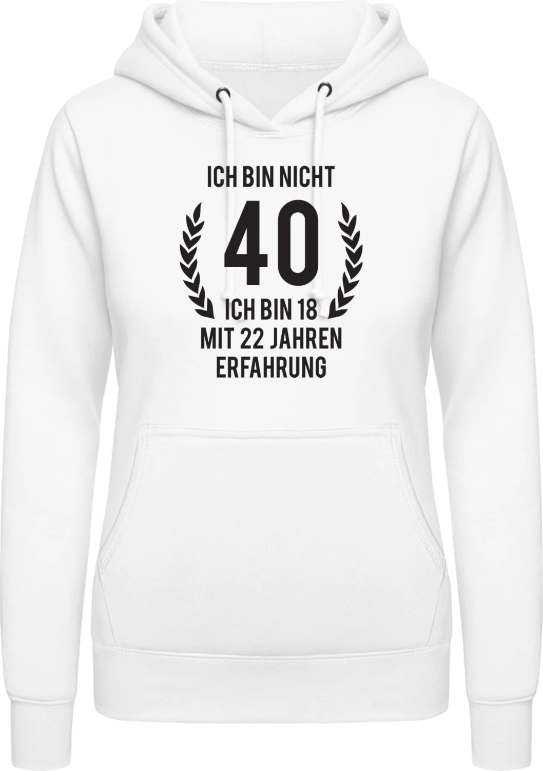 40 Jahre Geburtstag - Arctic white AWDis ladies hoodie - Front