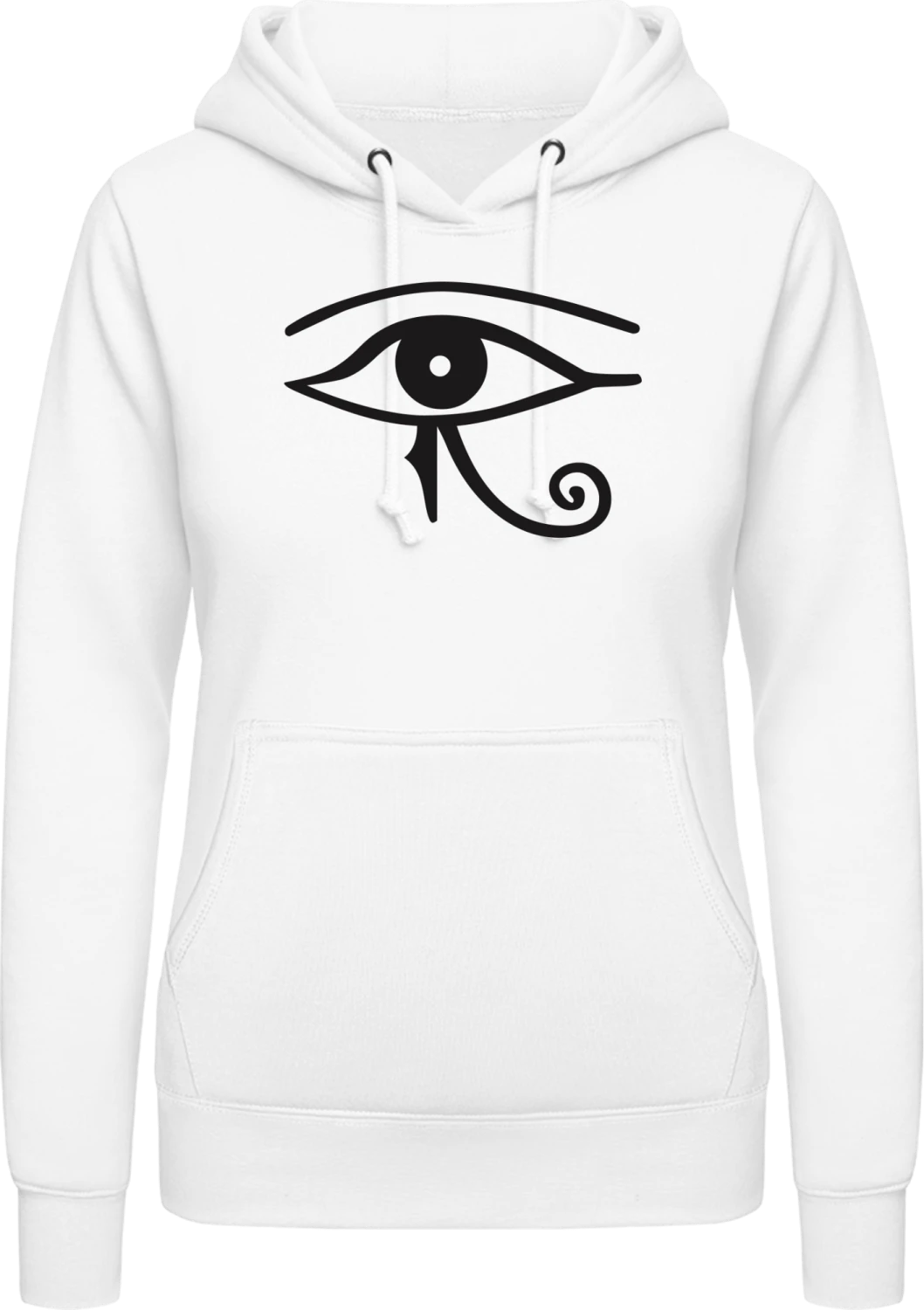 Eye of Horus Hieroglyphs - Arctic white AWDis ladies hoodie - Front