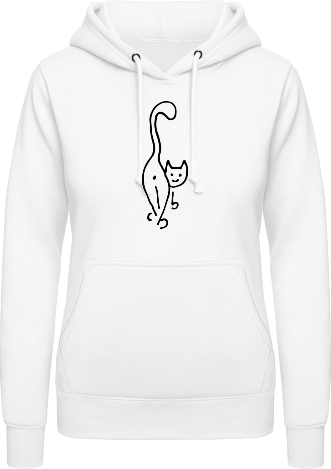 Funny Cat Comic - Arctic white AWDis ladies hoodie - Front