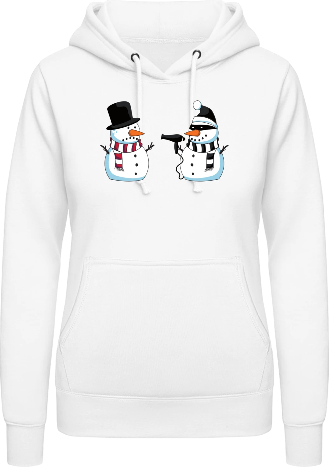 Snowman Attack - Arctic white AWDis ladies hoodie - Front