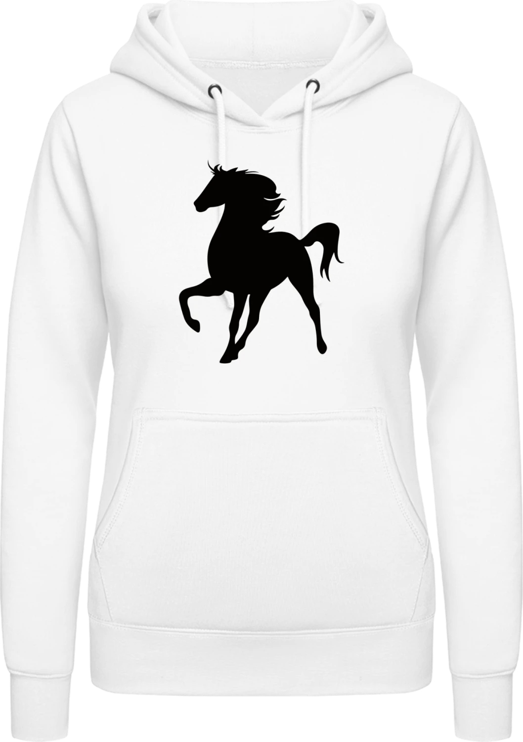 Horse Stallion - Arctic white AWDis ladies hoodie - Front