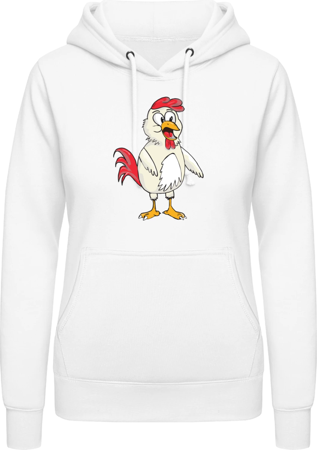 Cock Comic - Arctic white AWDis ladies hoodie - Front