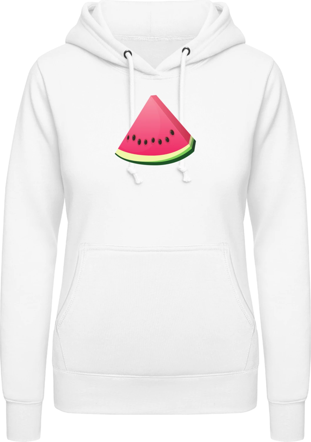 Wassermelone - Arctic white AWDis ladies hoodie - Front