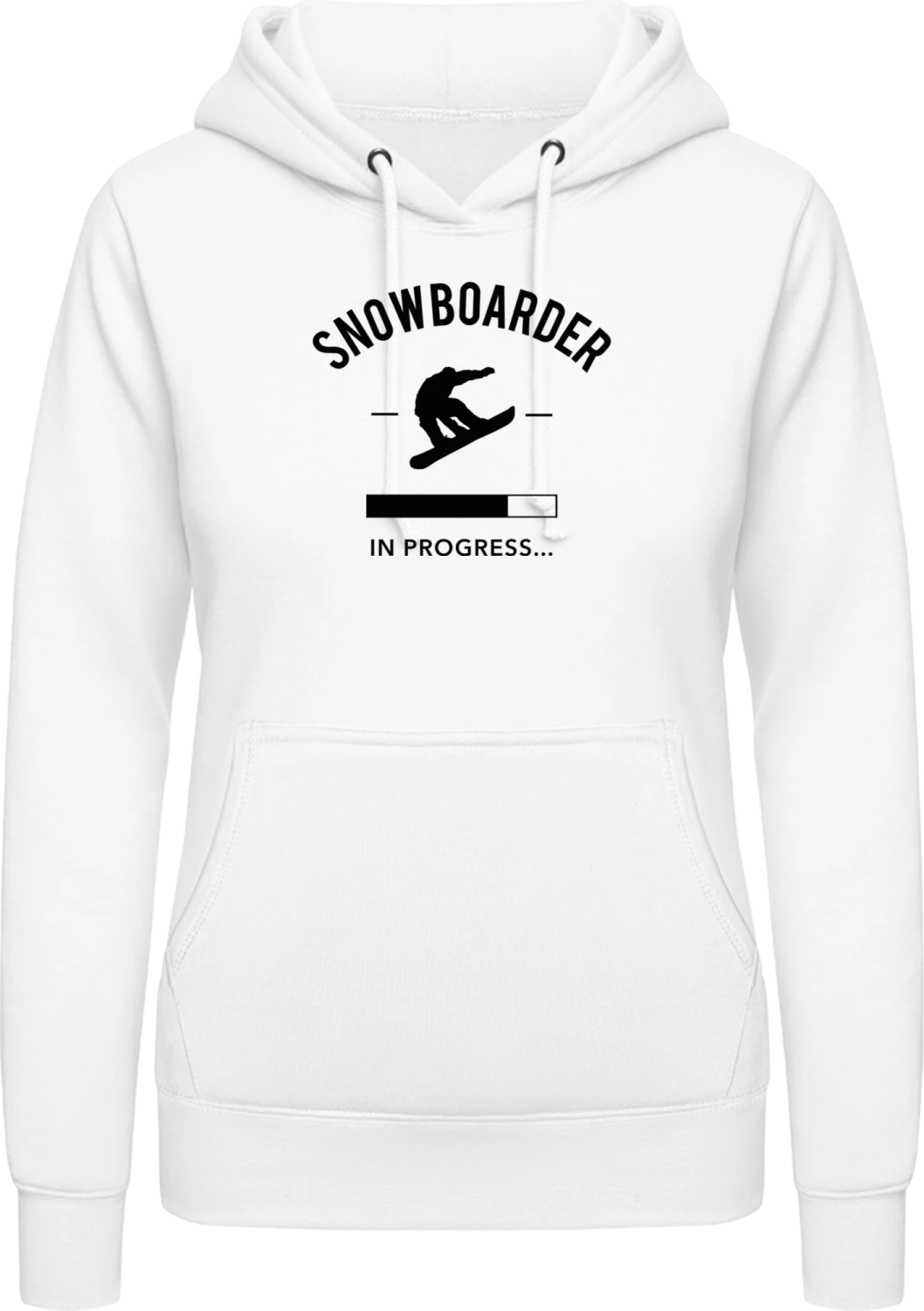 Snowboarder in Progress - Arctic white AWDis ladies hoodie - Front