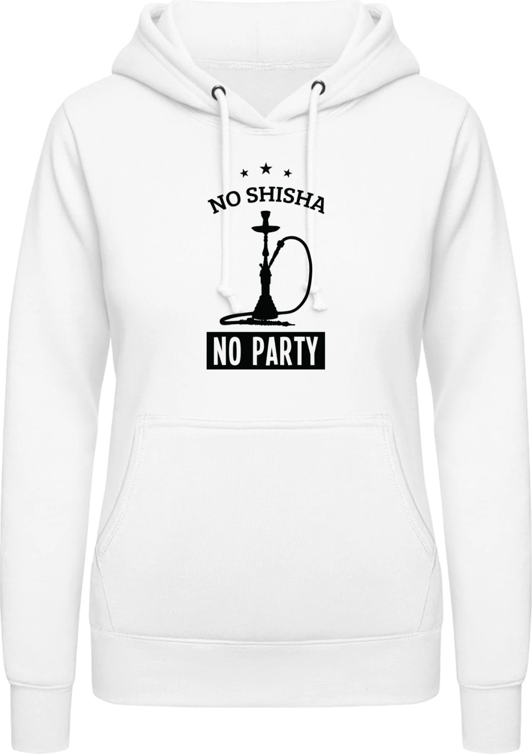 No Shisha No Party Logo - Arctic white AWDis ladies hoodie - Front