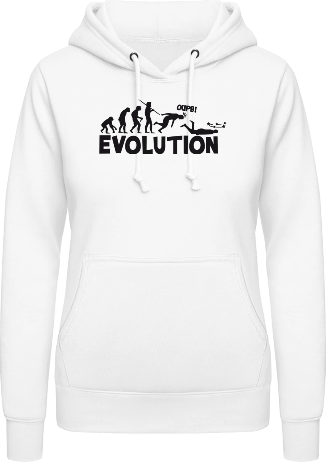 Evolution Humor - Arctic white AWDis ladies hoodie - Front