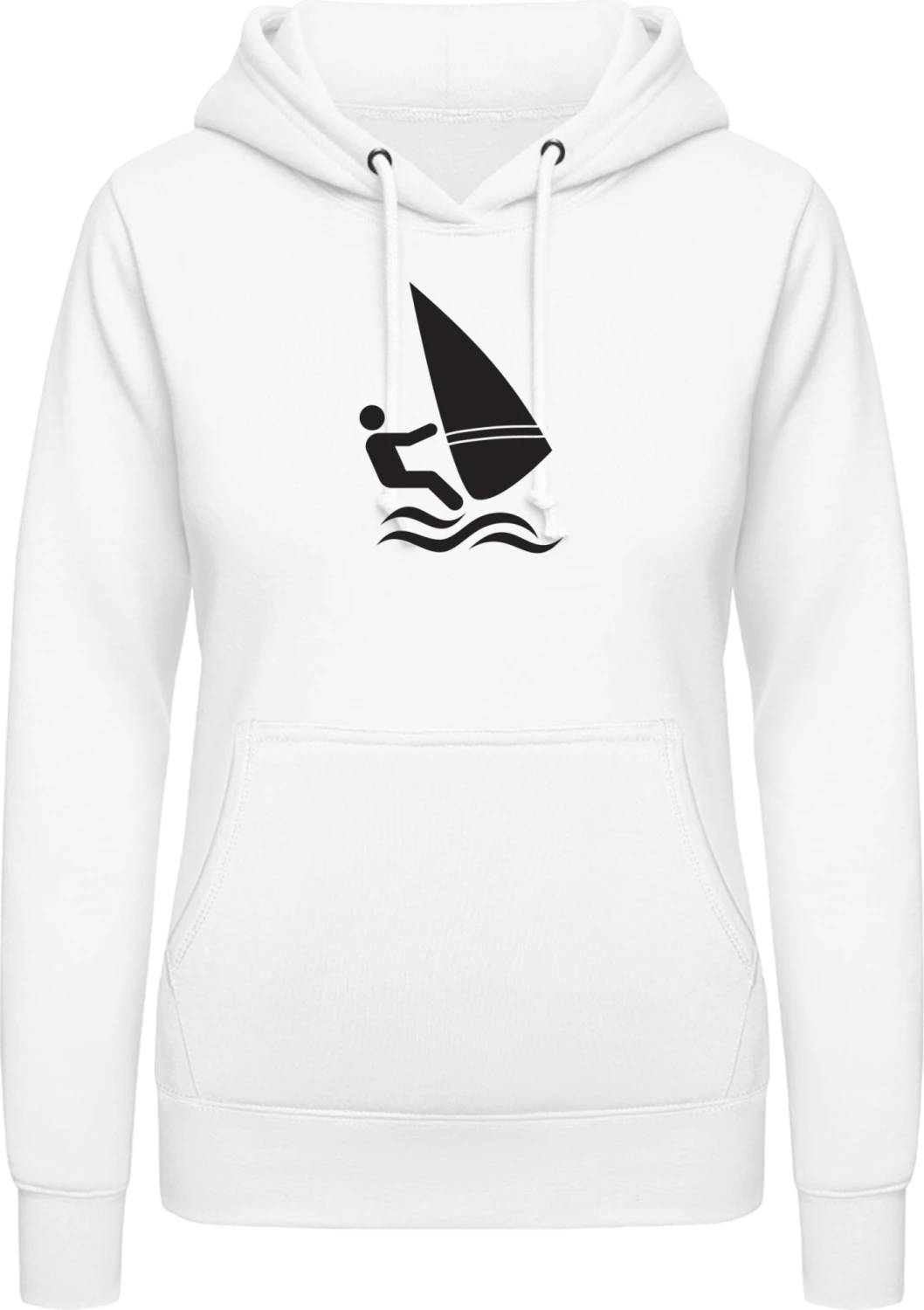 Windsurfer Icon - Arctic white AWDis ladies hoodie - Front