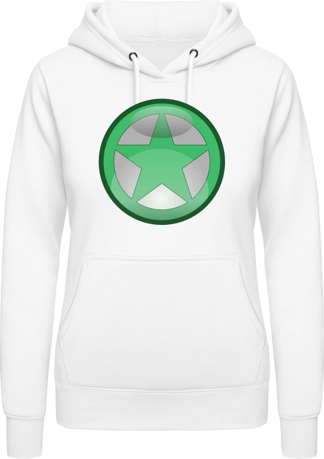 Superhero Star Symbol Logo - Arctic white AWDis ladies hoodie - Front