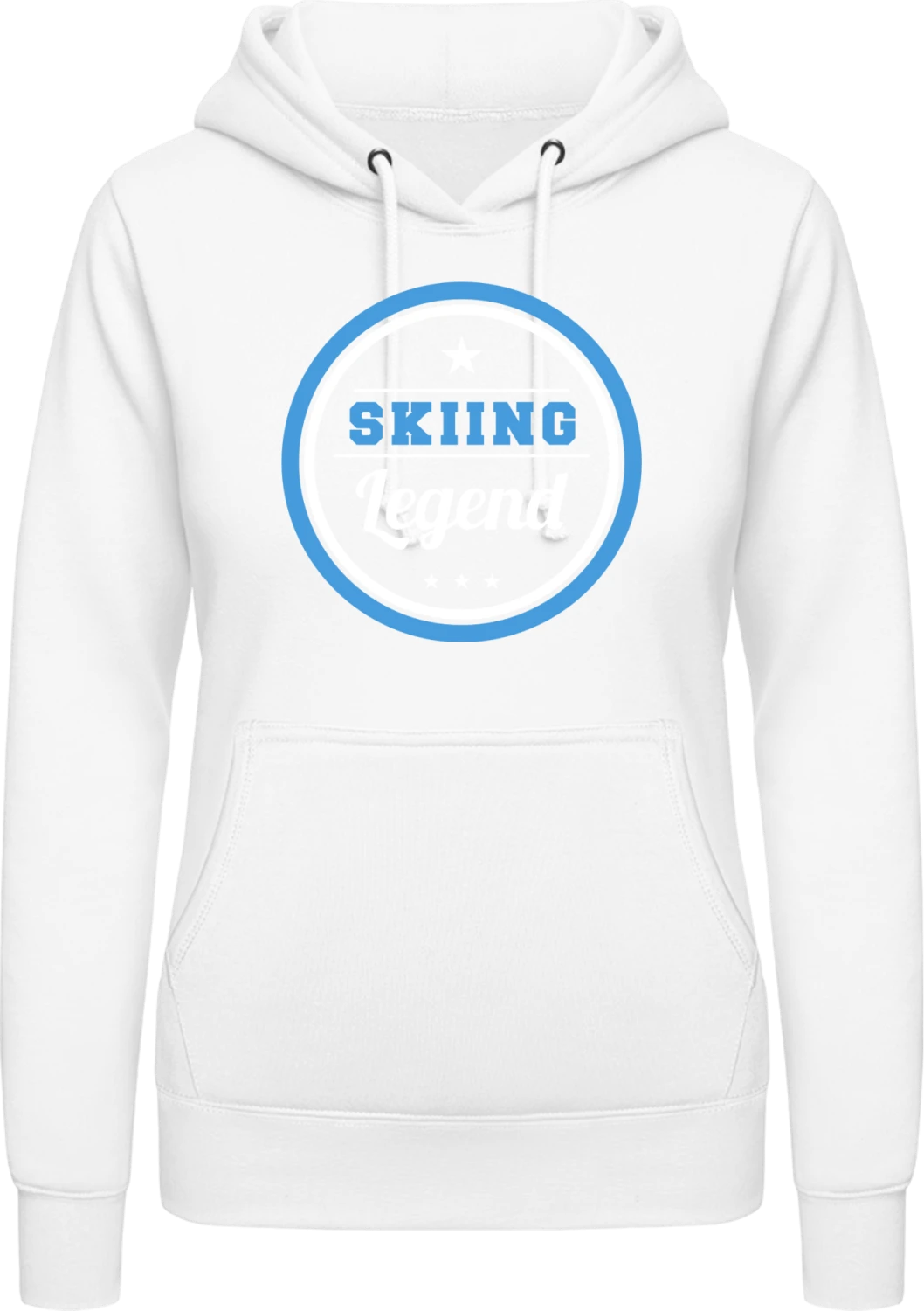 Skiing Legend - Arctic white AWDis ladies hoodie - Front