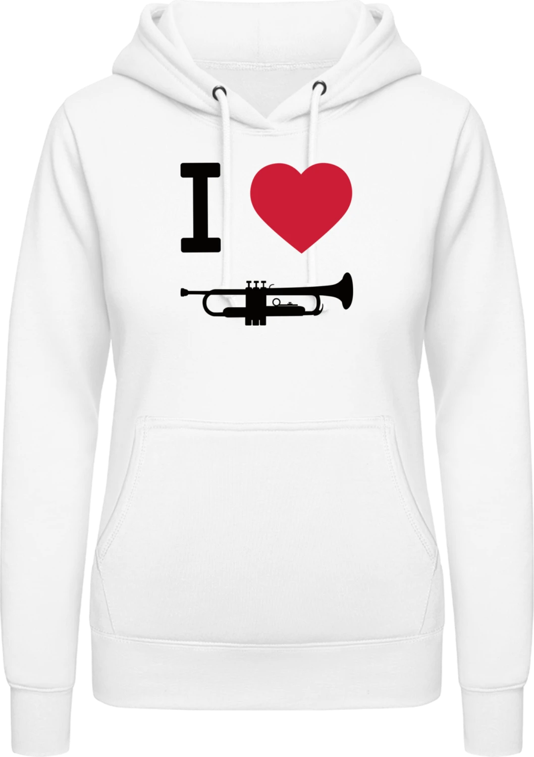 I Love Trumpets - Arctic white AWDis ladies hoodie - Front