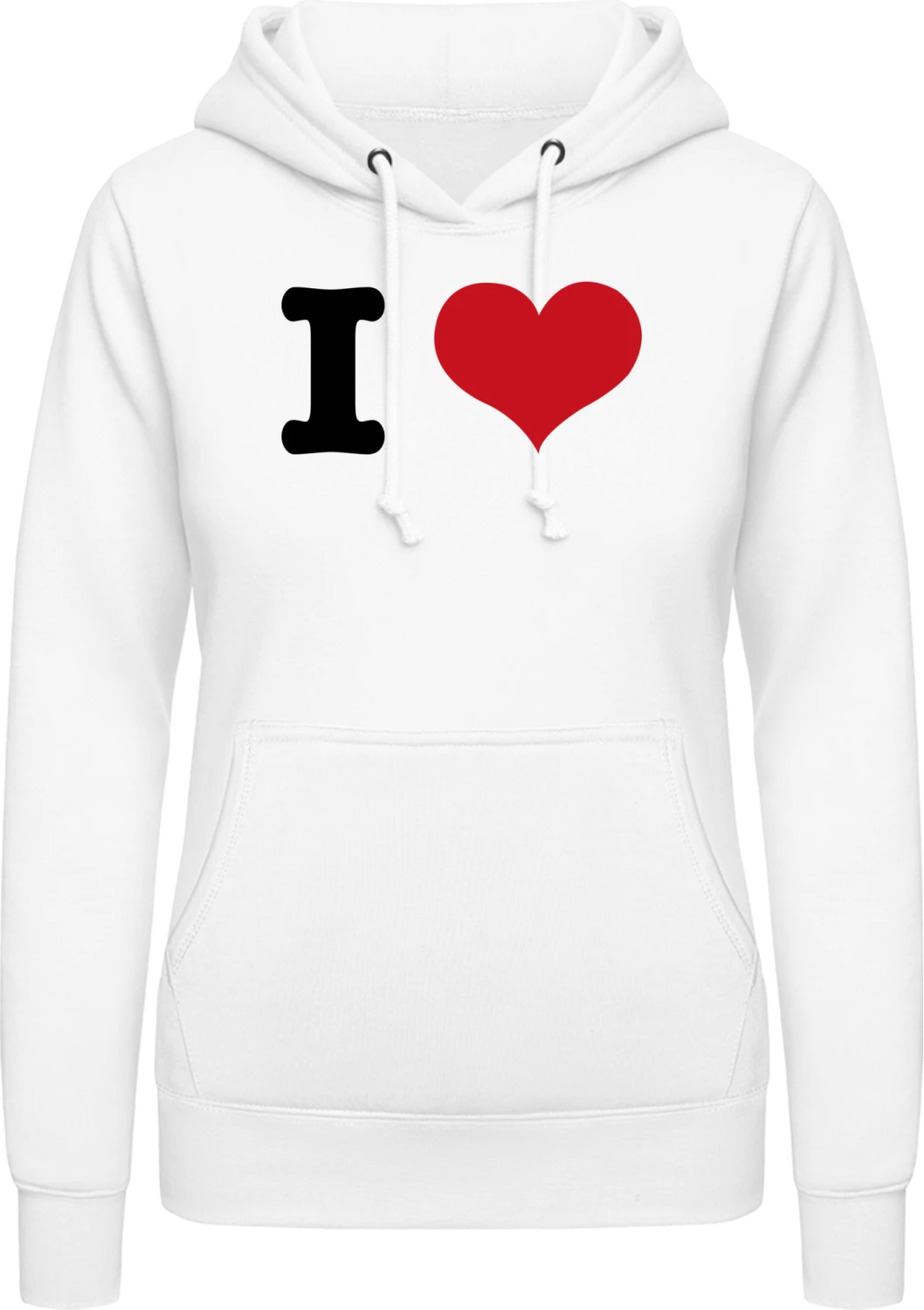 I love selbst gestalten - Arctic white AWDis ladies hoodie - Front