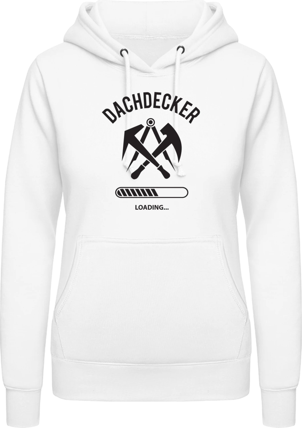 Dachdecker Loading - Arctic white AWDis ladies hoodie - Front