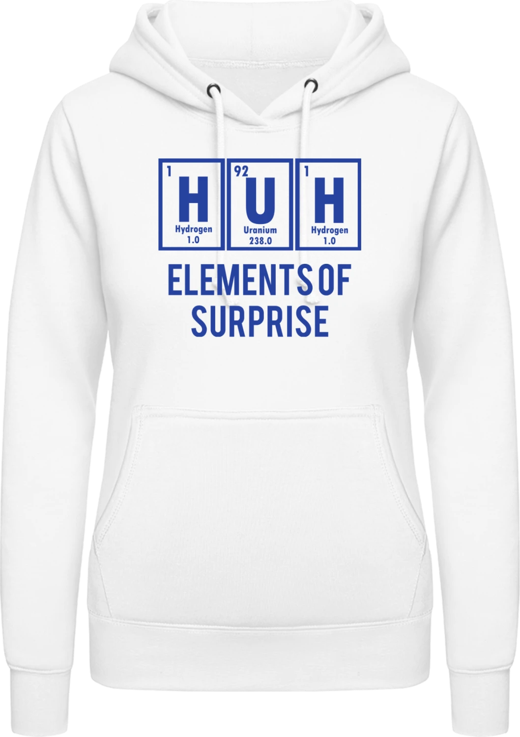 HUH Element Of Surprise - Arctic white AWDis ladies hoodie - Front