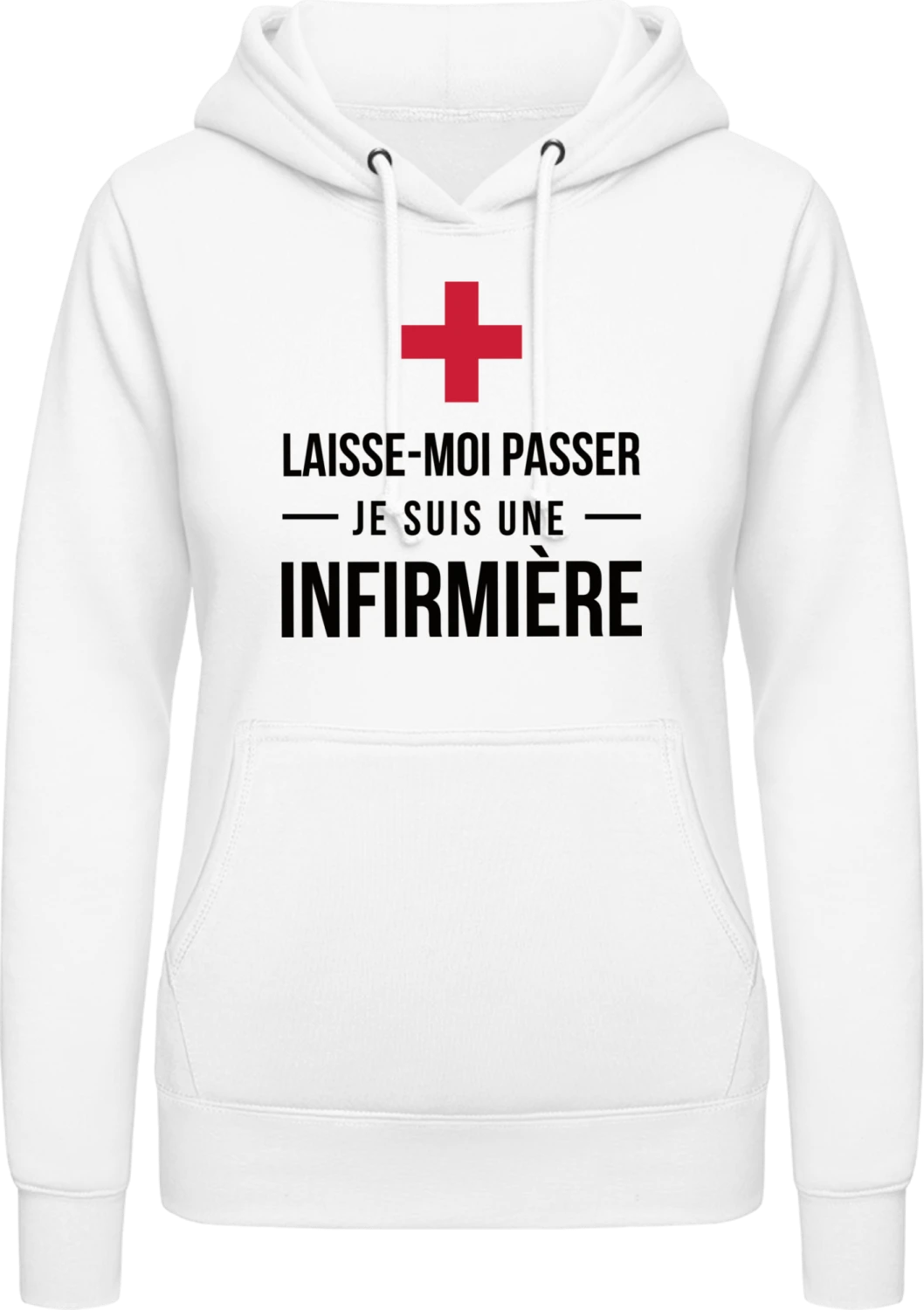 Je suis une infirmière - Arctic white AWDis ladies hoodie - Front