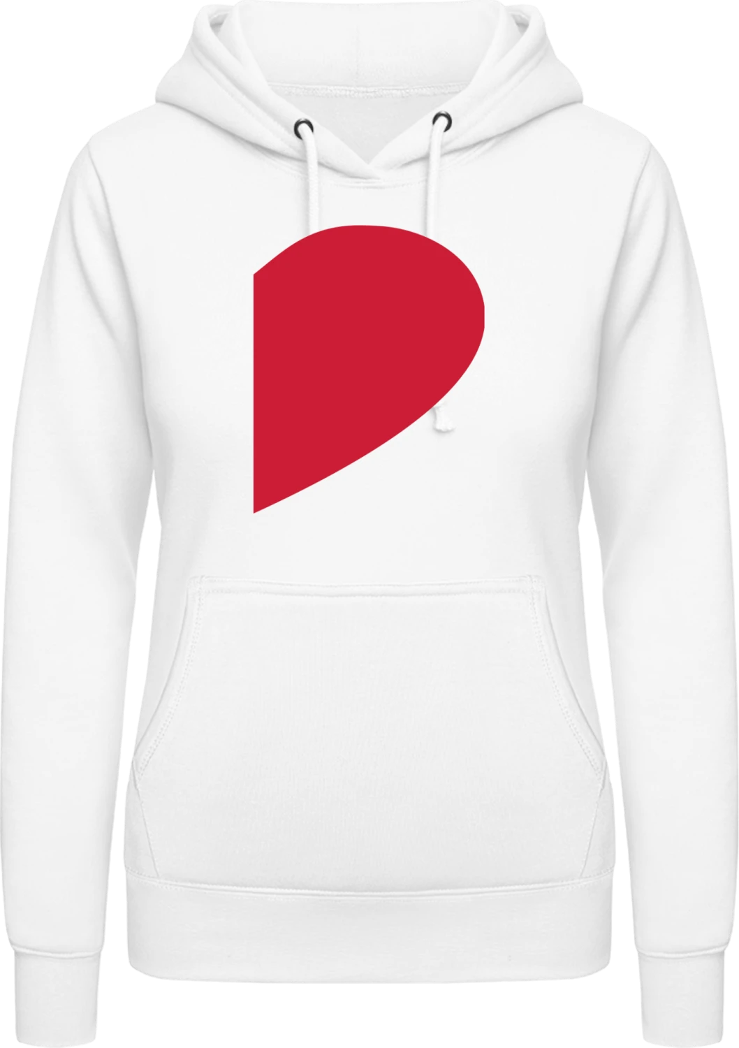 Couple Heart Right - Arctic white AWDis ladies hoodie - Front