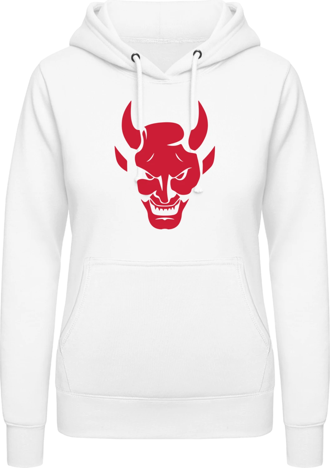 Devil Head - Arctic white AWDis ladies hoodie - Front