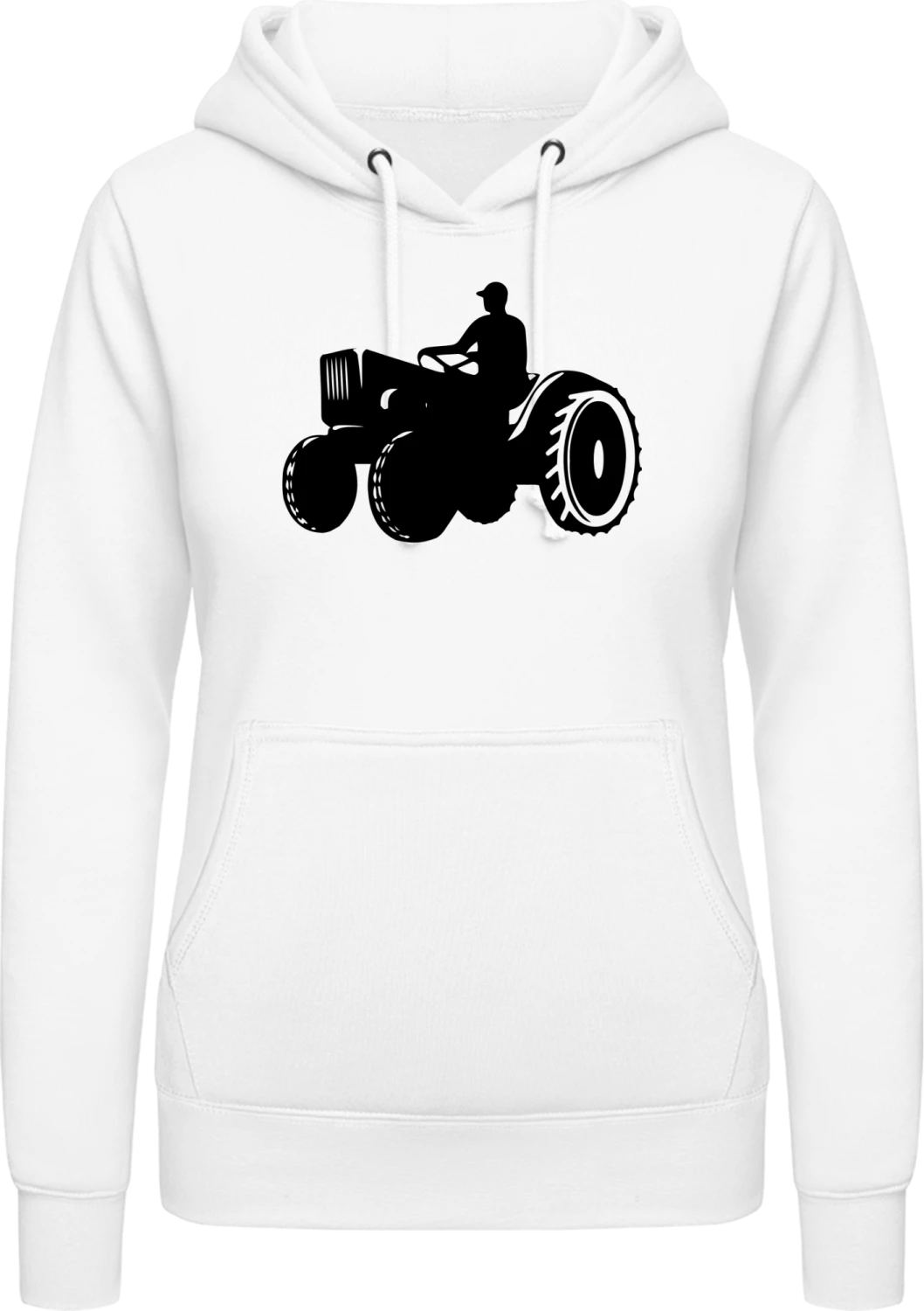 Farmer With Tractor - Arctic white AWDis ladies hoodie - Front