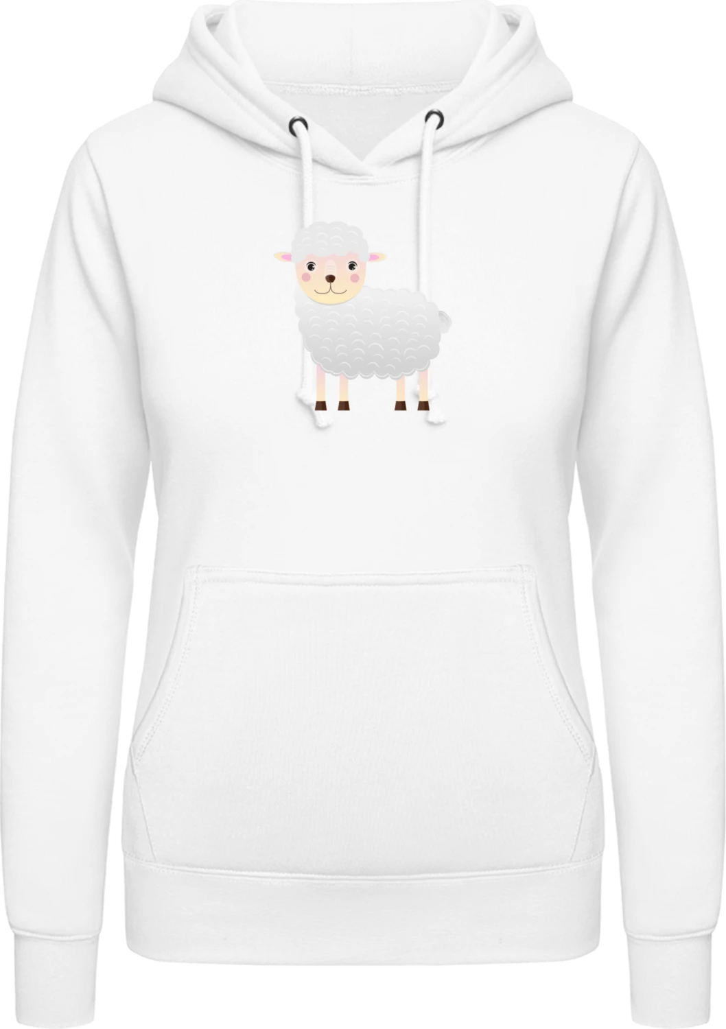 Schaf - Arctic white AWDis ladies hoodie - Front