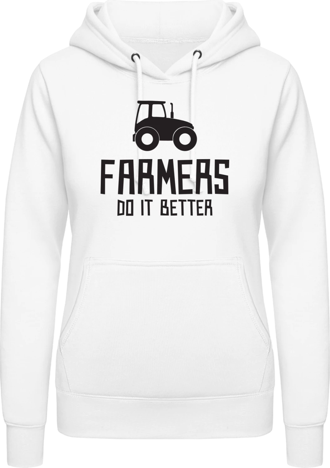 Farmers Do It Better - Arctic white AWDis ladies hoodie - Front