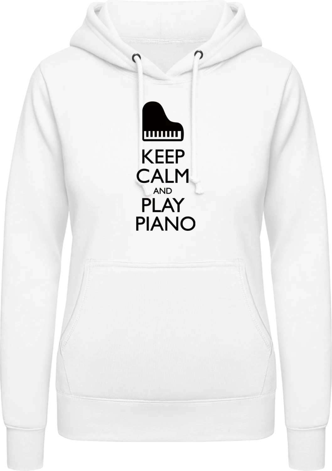 Keep Calm And Play Piano - Arctic white AWDis ladies hoodie - Front