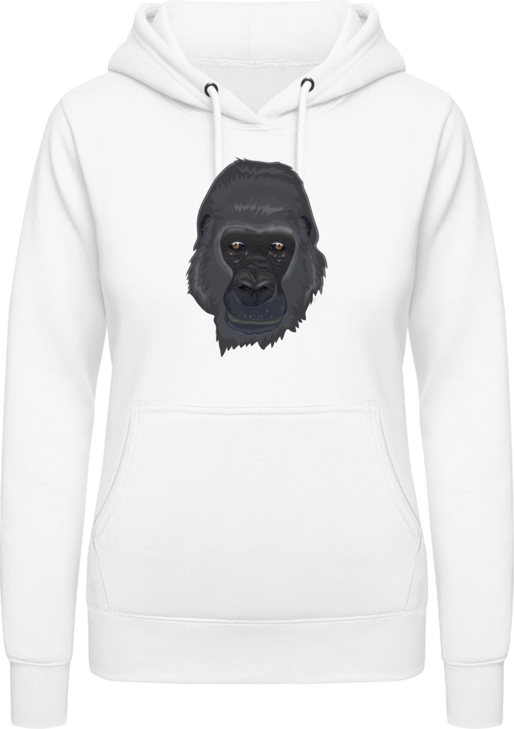 Gorilla Kopf Realistisch - Arctic white AWDis ladies hoodie - Front