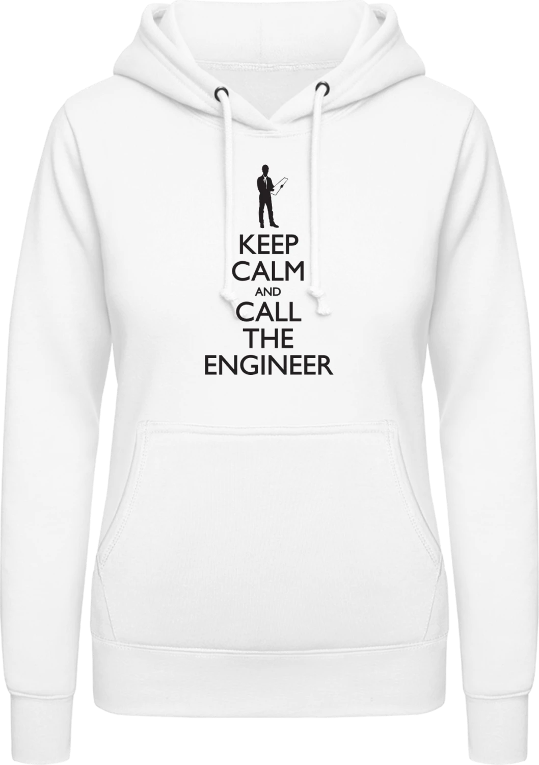 Call The Engineer - Arctic white AWDis ladies hoodie - Front