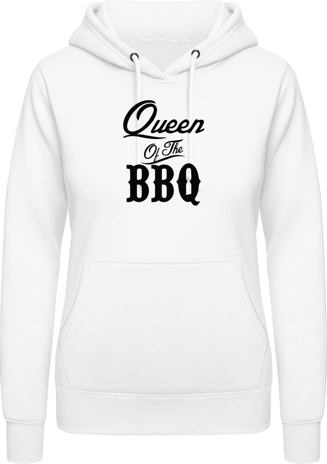 Queen Of The BBQ - Arctic white AWDis ladies hoodie - Front