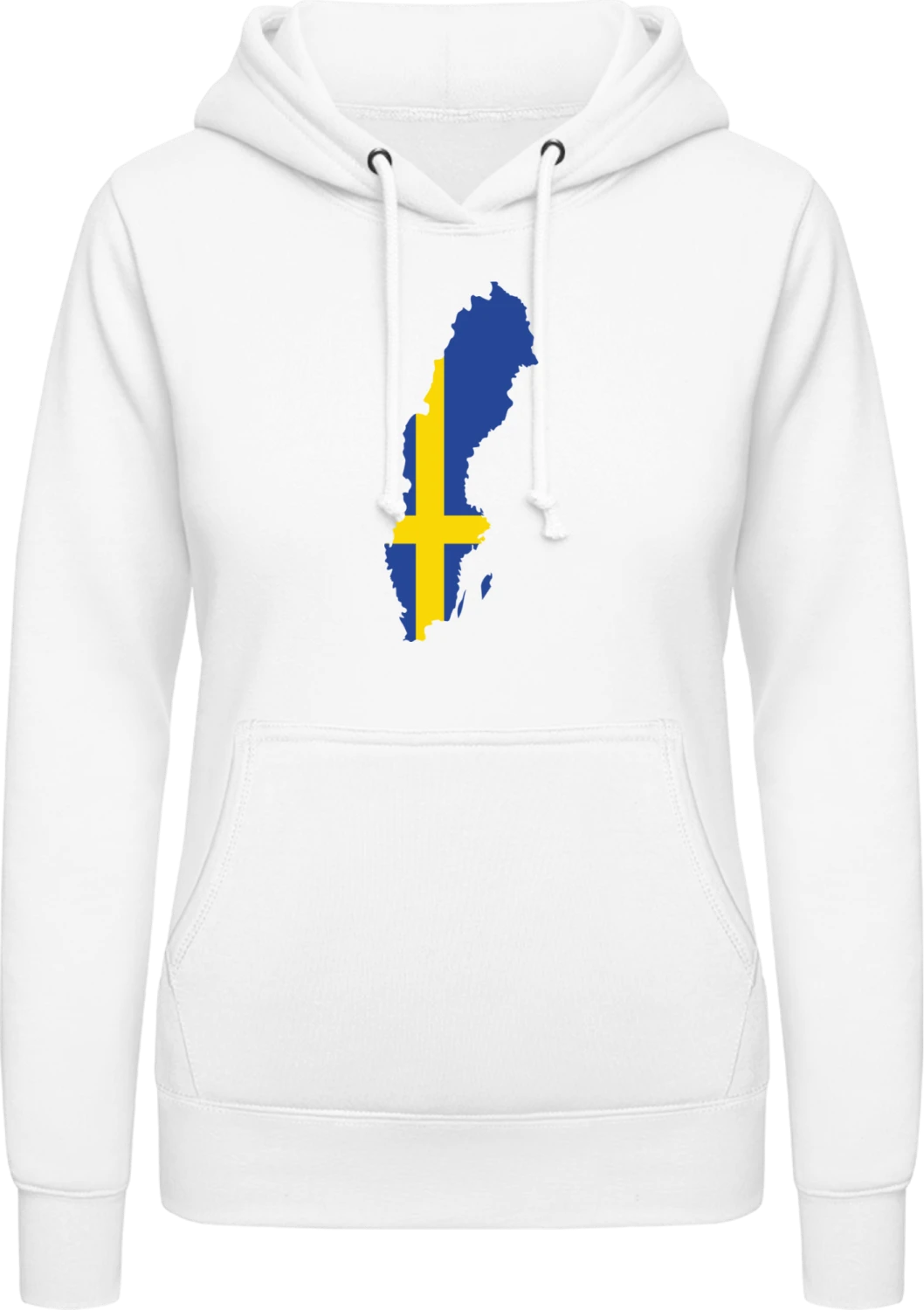 Schweden Landkarte - Arctic white AWDis ladies hoodie - Front