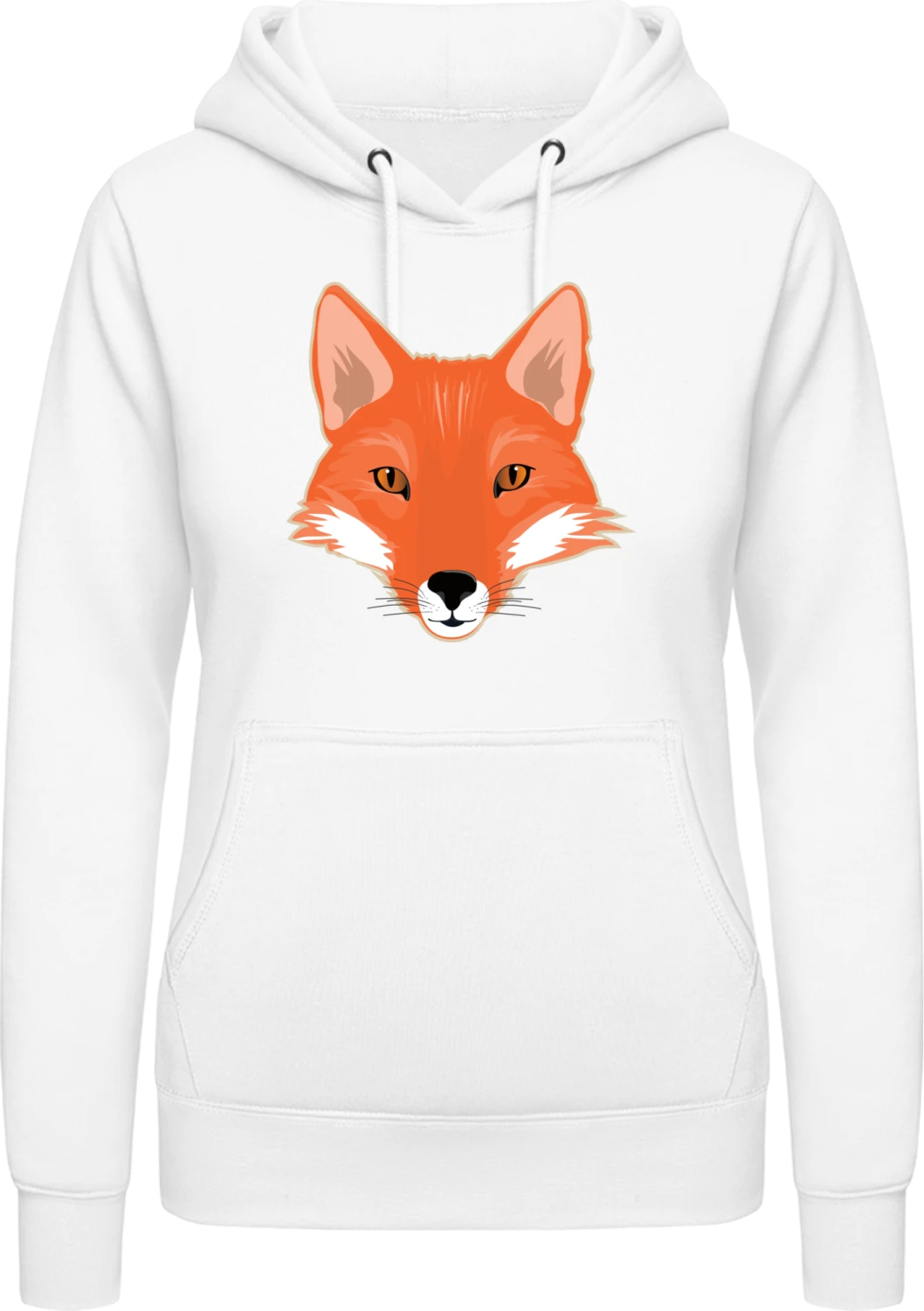 Fox - Arctic white AWDis ladies hoodie - Front